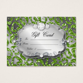 Tarjeta de regalo de navidad Leopardo verde cebra