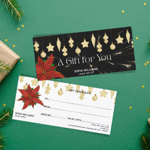 Tarjeta de regalo de Ornamentos de Navidad de Poin