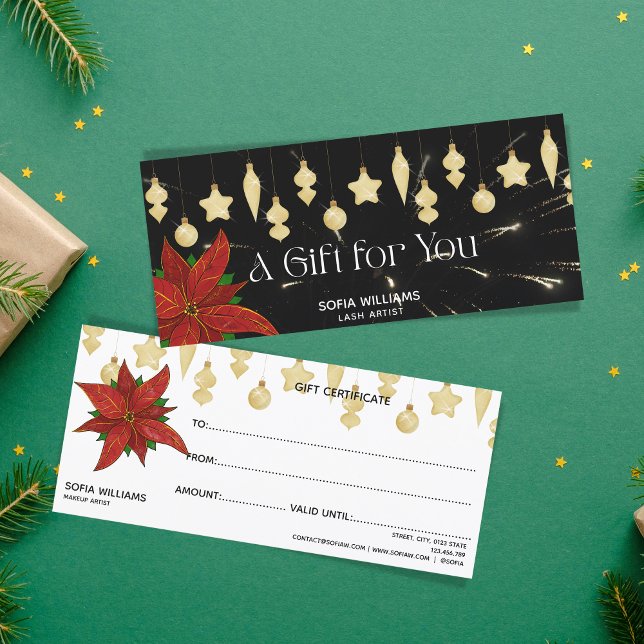 Tarjeta de regalo de Ornamentos de Navidad de Poin (Subido por el creador)