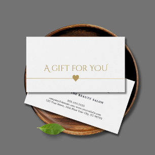 Tarjeta de regalo de oro simple y elegante de colo