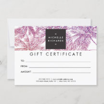 Tarjeta de regalo de palmas Purpurina púrpura/rosa