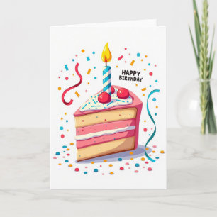 Tarjeta de regalo de pastel de celebración