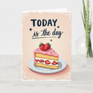 Tarjeta de regalo de pastel de lunares