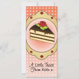 Tarjeta de regalo de pastel de té y golosinas con