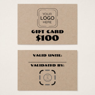 Tarjeta de regalo de Personalizado de logotipo de