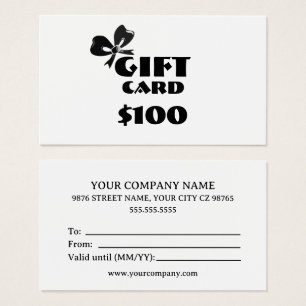 Tarjeta de regalo de Personalizado de negocios