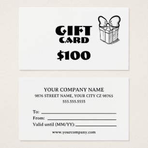 Tarjeta de regalo de Personalizado de negocios
