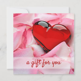 Tarjeta de regalo de Petals Rosas de corazón El dí