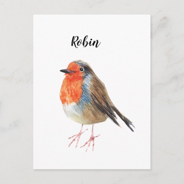 Tarjeta de regalo de petirrojo pájaro pintado a la (Anverso)