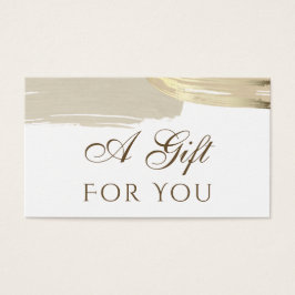 Tarjeta de regalo de pincel de pintura dorada