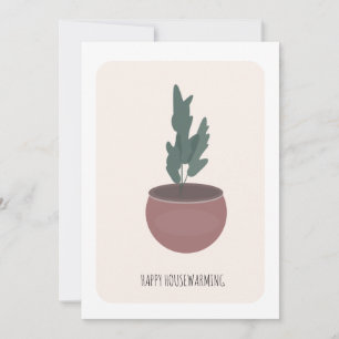 Tarjeta de regalo de planta en maceta para inaugur