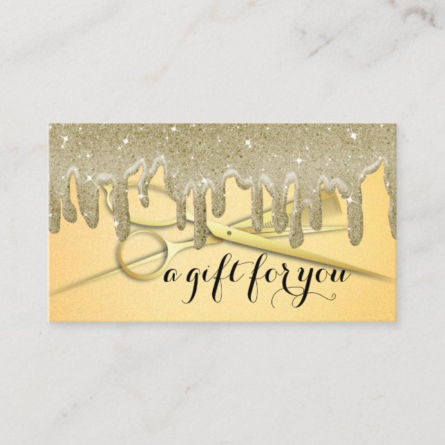 Tarjeta de regalo de Purpurina del salón de bellez (Anverso)