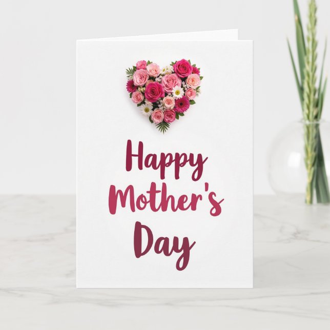 Tarjeta de regalo de ramo Corazón a Rayas (Anverso)
