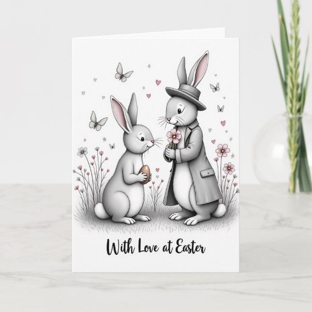 Tarjeta de regalo de ramo de amor de Pascua (Anverso)