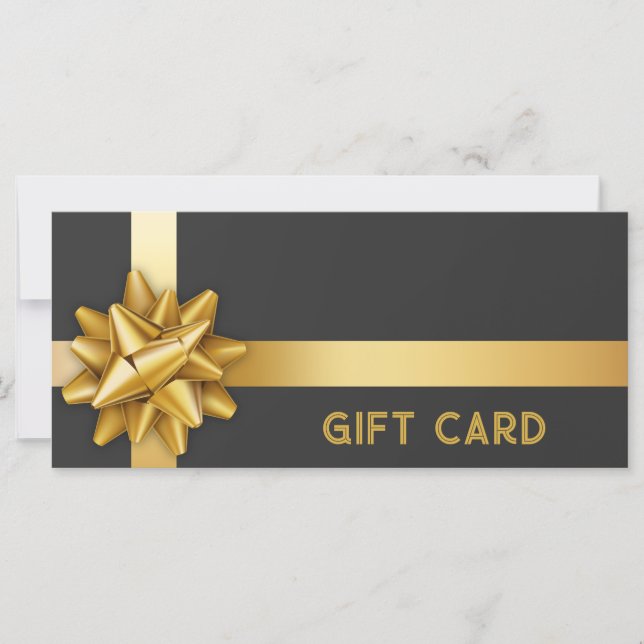 Tarjeta de regalo de regalo de oro Bow Satin Ribbo (Anverso)