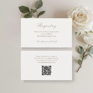 Tarjeta de regalo de registro de boda con código Q