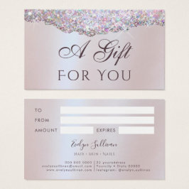 Tarjeta de regalo de Relieve metalizado de purpuri