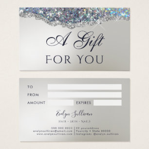 Tarjeta de regalo de Relieve metalizado de purpuri