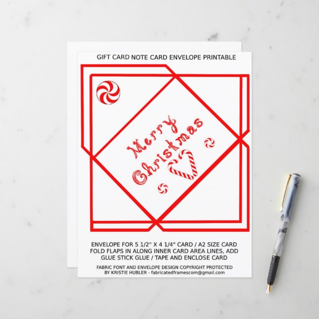 Tarjeta de regalo de remolino de Feliz Navidad sob (Anverso/Reverso In Situ)
