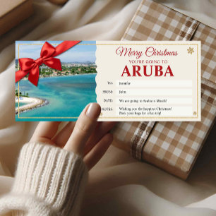 Tarjeta de regalo de revelación de viaje a Aruba e