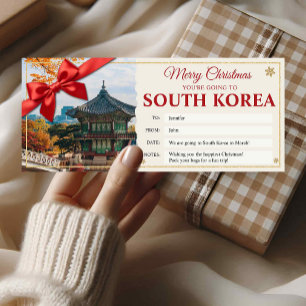 Tarjeta de regalo de revelación de viaje a Corea d