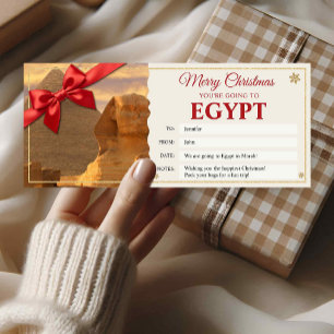 Tarjeta de regalo de revelación de viaje a Egipto 