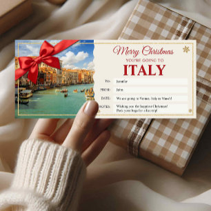 Tarjeta de regalo de revelación de viaje a Venecia