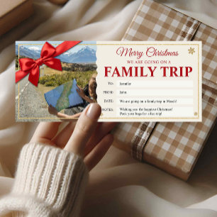 Tarjeta de regalo de revelación de viaje familiar