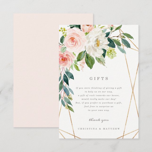 Tarjeta de regalo de Romance de Primavera Geométri (Anverso / Reverso)