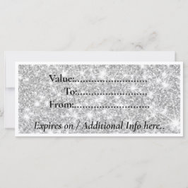 Tarjeta de regalo de salón con brillo de plata mod