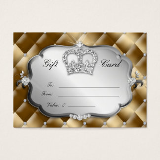 Tarjeta de regalo de salón con oro de la Corona de