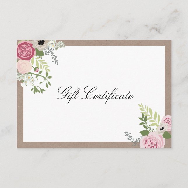 Tarjeta de regalo de salón de belleza con motivos  (Anverso)