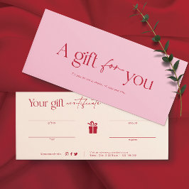 Tarjeta de regalo de salón de belleza rosa Bush