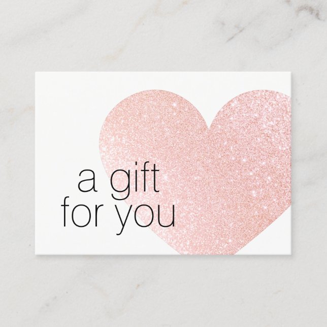 Tarjeta de regalo de salón de corazón Purpurina ro (Anverso)