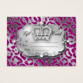 Tarjeta de regalo de salón Jewelry Leopardo rosa c