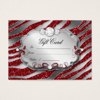 Tarjeta de regalo de salón joyas cebra navidad pla