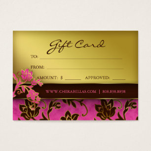 Tarjeta de regalo de salón Spa Dorado Floral Marró