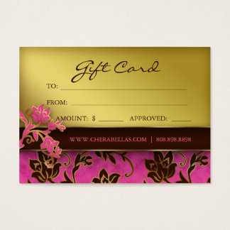 Tarjeta de regalo de salón Spa Dorado Floral Marró