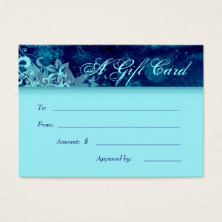 Tarjeta de regalo de salón Spa Grunge Floral Blue
