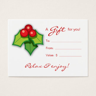 Tarjeta de regalo de salón Spa Xmas Holly
