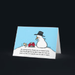 Tarjeta de regalo de Snowman para escritores<br><div class="desc">Esta historieta fue creada por el escritor e ilustrador de libros para niños,  Debbie Ridpath Ohi. Para más de sus personalizados sobre el lado más ligero de la escritura independiente y la ilustración,  visita Inkygirl.com o visita su cuenta de Twitter en @inkyelbows.</div>