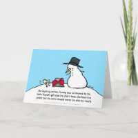 Tarjeta de regalo de Snowman para escritores