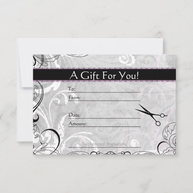 Tarjeta de regalo de Swirls and Fluers Salon (Anverso)