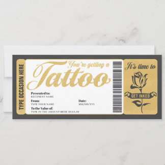 Tarjeta de regalo de Tattoo Voucher Certificate Ti