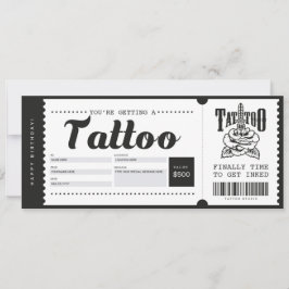Tarjeta de regalo de tatuaje Boleto Voucher Certif
