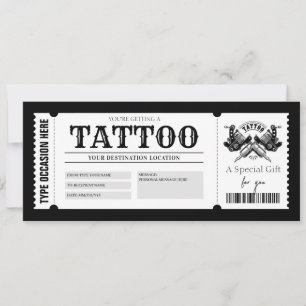 Tarjeta de regalo de tatuaje editable Vale de tint