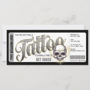 Tarjeta de regalo de tatuaje Get Inked