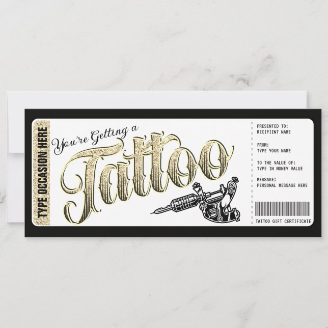 Tarjeta de regalo de tatuaje Get Inked (Anverso)