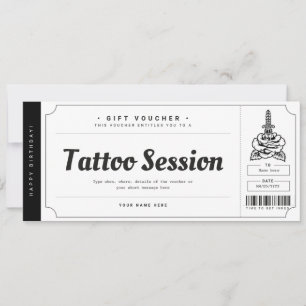 Tarjeta de regalo de tatuaje Vale Certificado