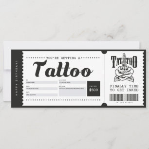 Tarjeta de regalo de tatuaje Vale Certificado